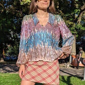 Rixo Lyla Multi Sequin Blouse